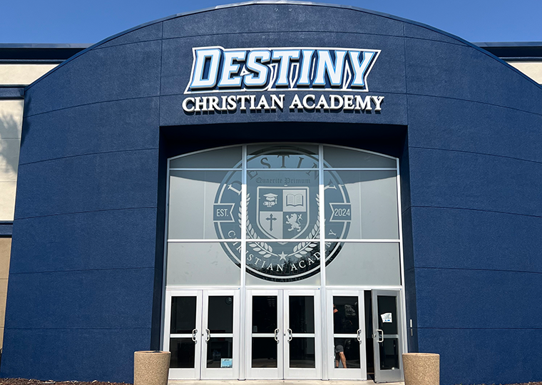 Destiny Christian Academy Logo and sign