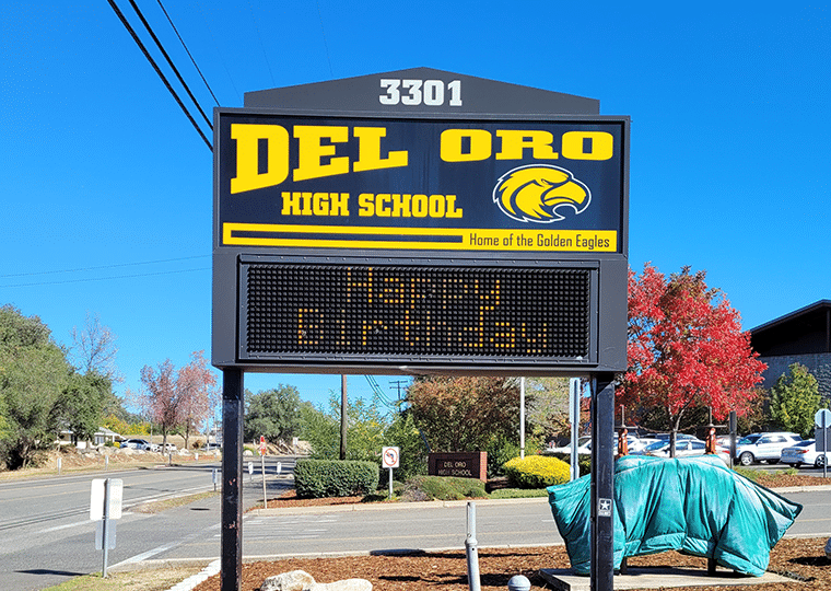 School Marquee and metal signs